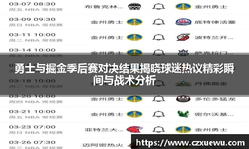 勇士与掘金季后赛对决结果揭晓球迷热议精彩瞬间与战术分析
